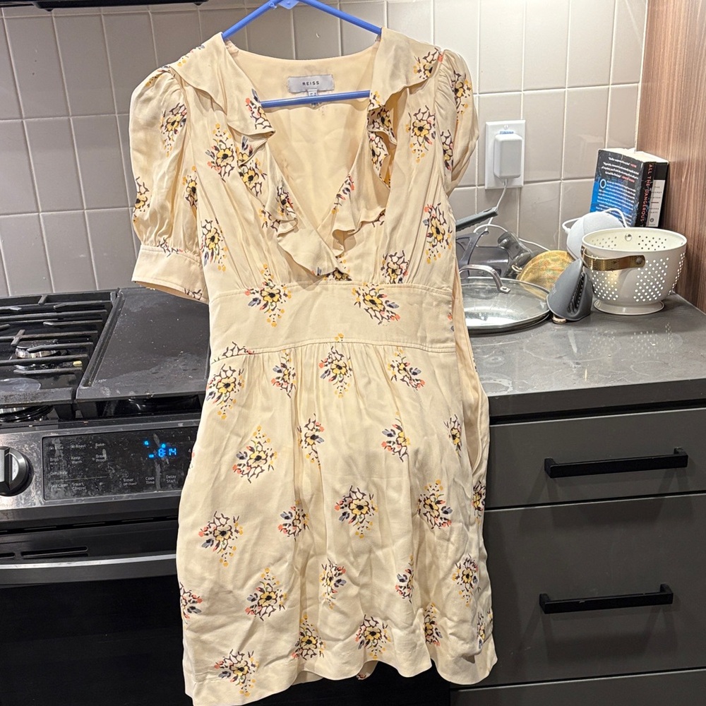 Reiss Cream Floral Mini Dress